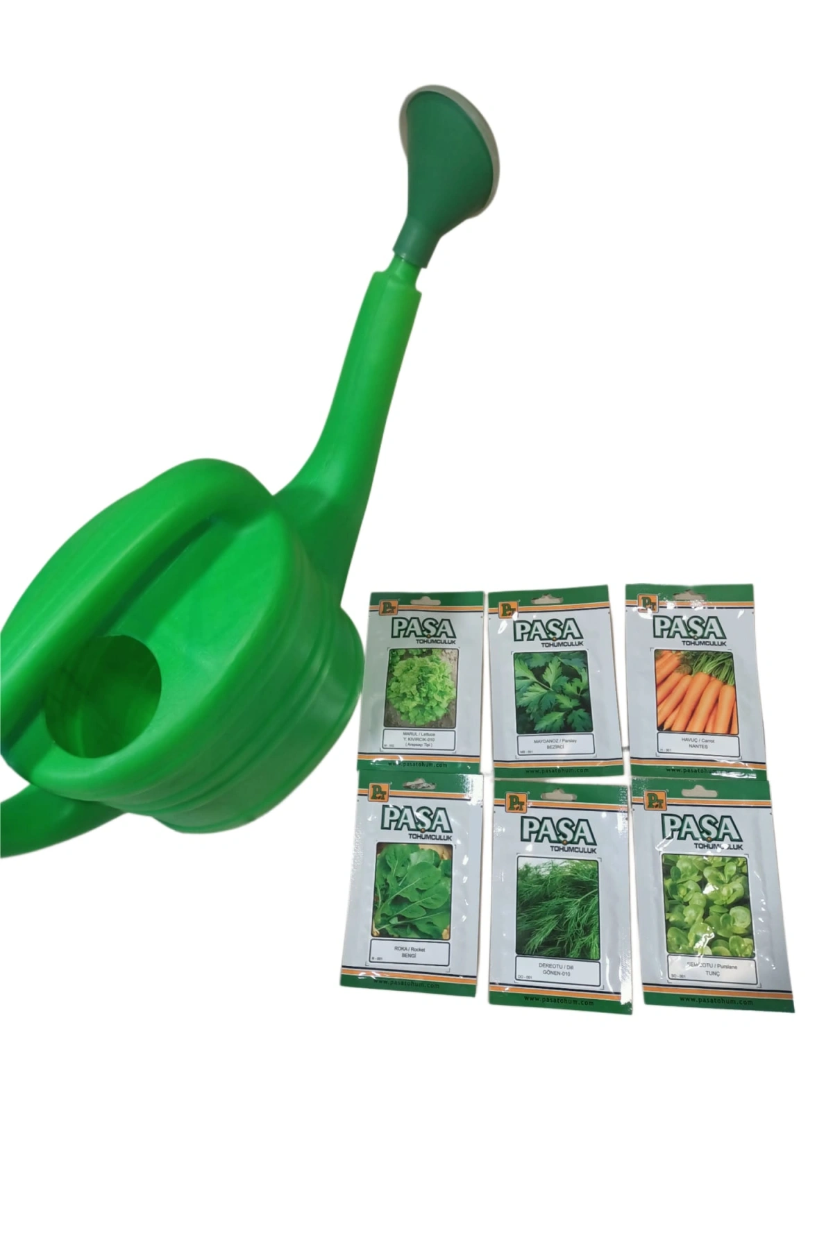 Tohum Seti Bahçe Sulama Bidonu 10lt+ Roka+ Havuç+ Semizotu+ Maydanoz+ Dereotu+ Marul Tohumları 10grlık