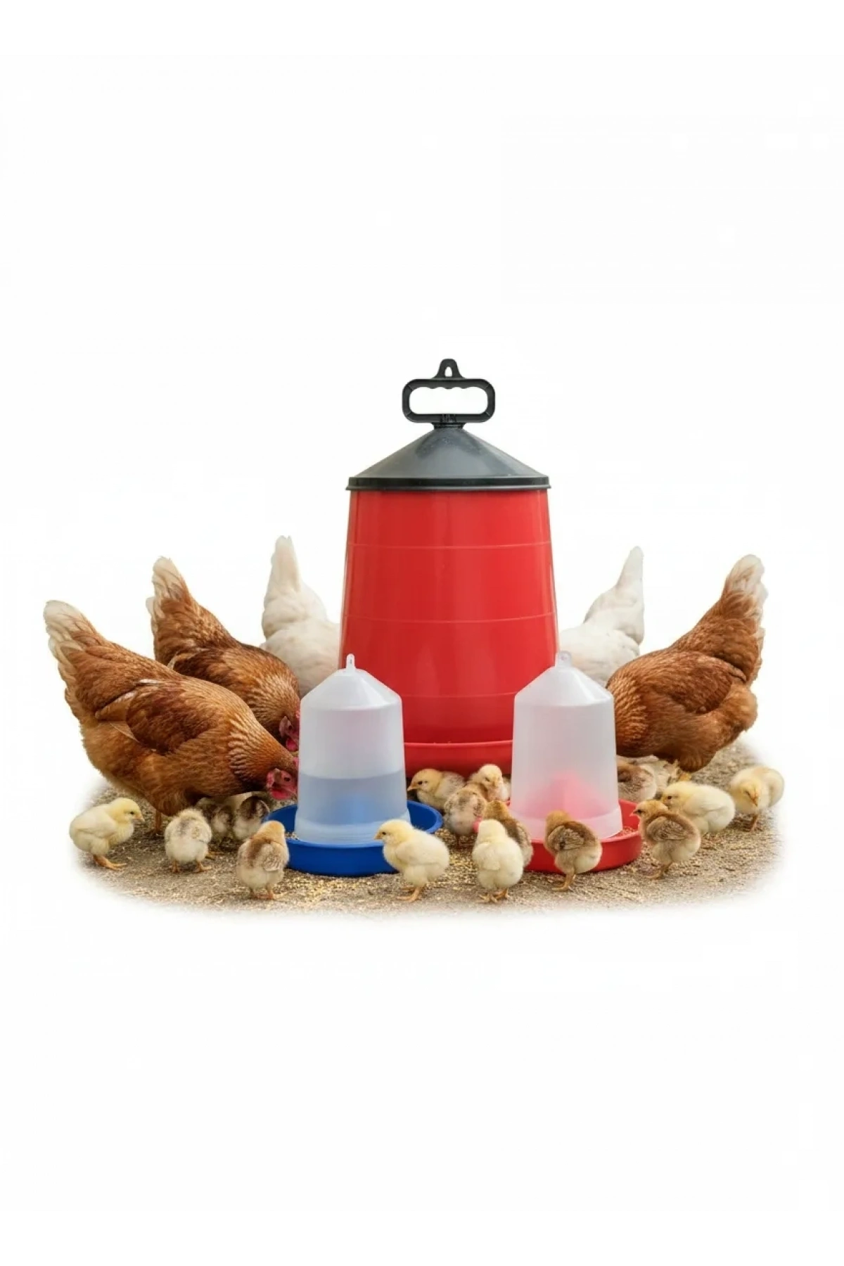 Askılı Tavuk Yemlik 8 kg + Civciv Suluk 0.75ml ve Yemlik 750gr