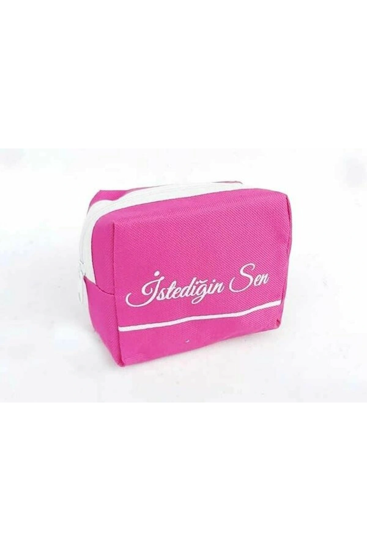 Plaj Çantası Pembe 45cm Makyaj Çantası Hediyeli
