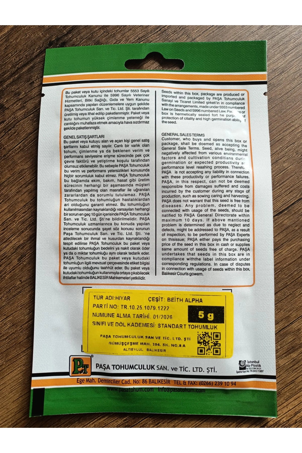 Paşa Tohumculuk Hıyar Tohumu Super Beith Alpha 5gr X2 Paket