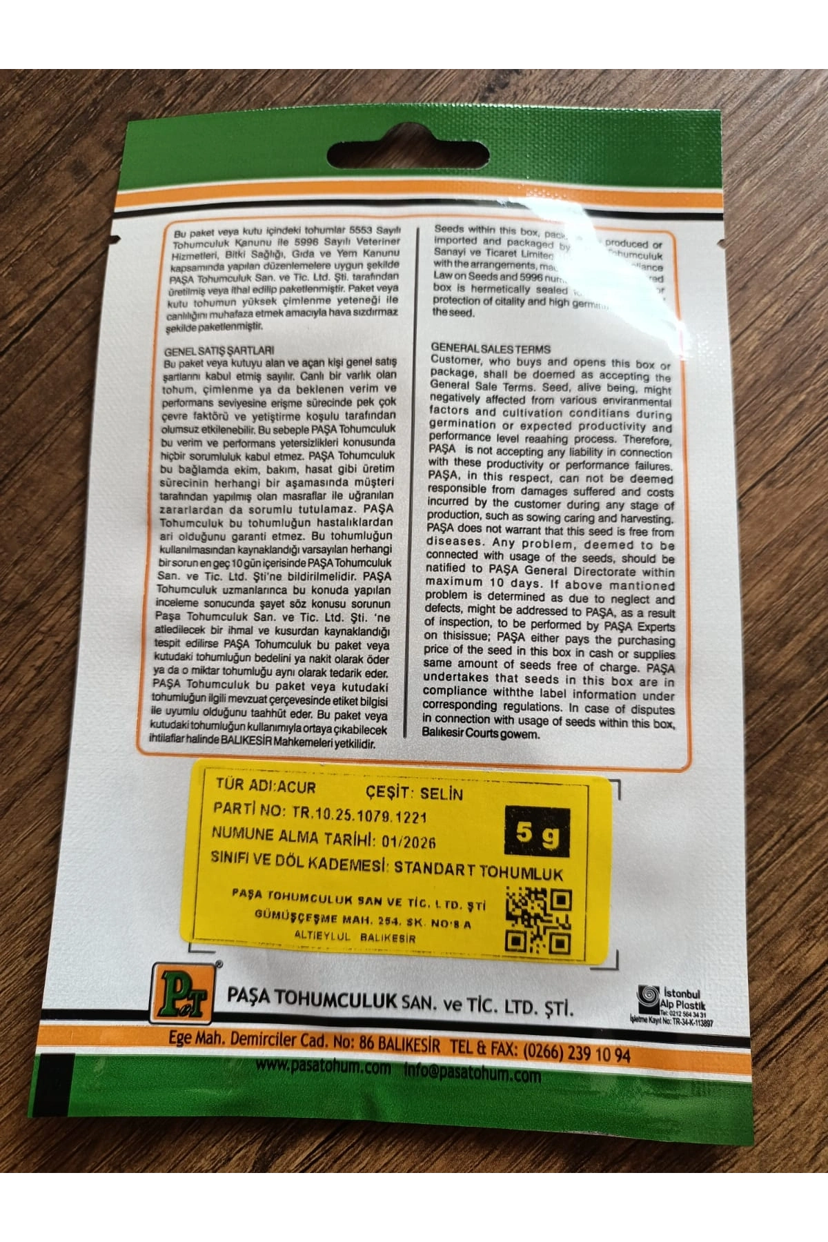Paşa Tohumculuk Acur Tohumu Selin 5gr