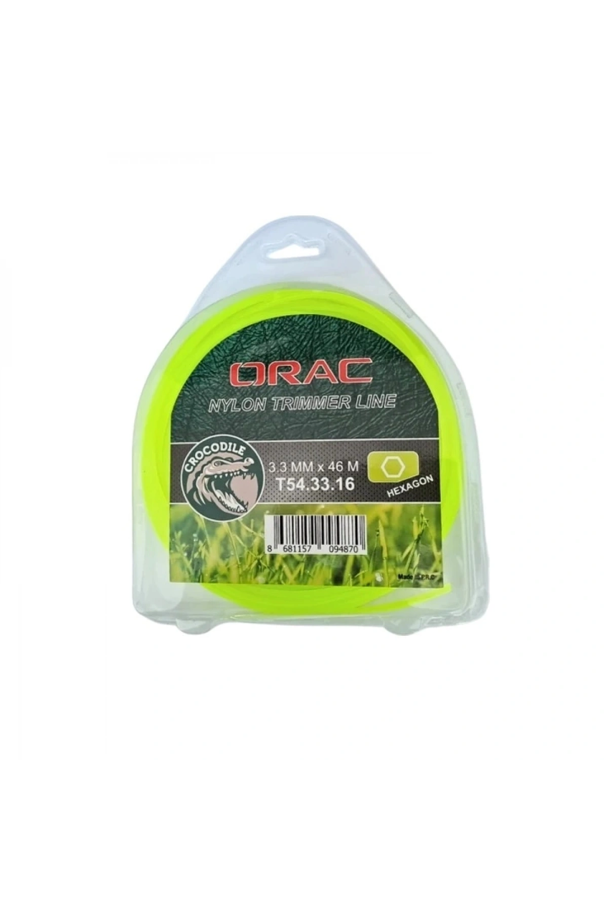 Orac 3,30 mm 46 mt yeşil altı köşe misina ot biçme ipi
