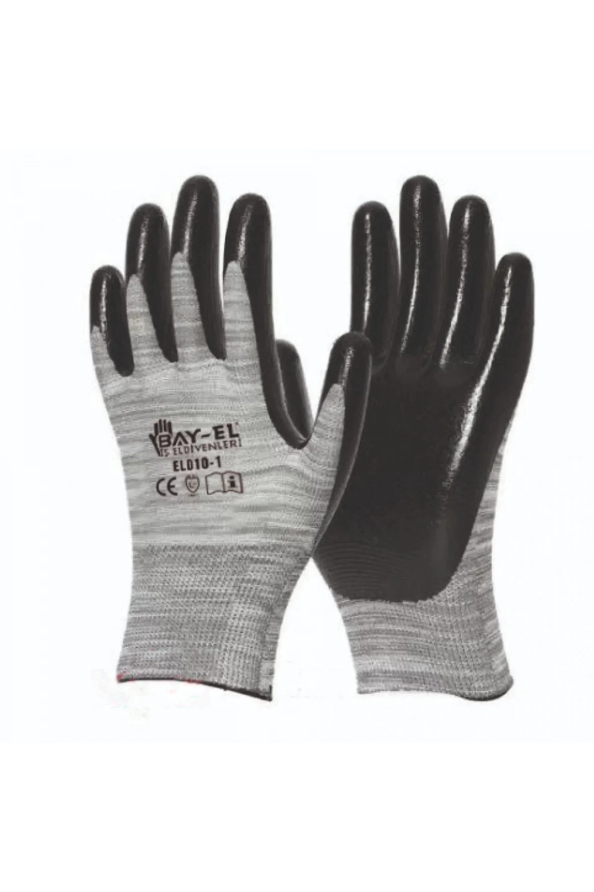 Bay-El Plus Eldiven Gri Siyah El005 10 Numara