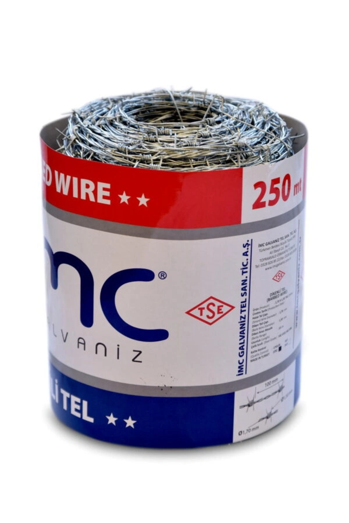 Galvenizli Paslanmaz Dikenli Bahçe Teli 250 m