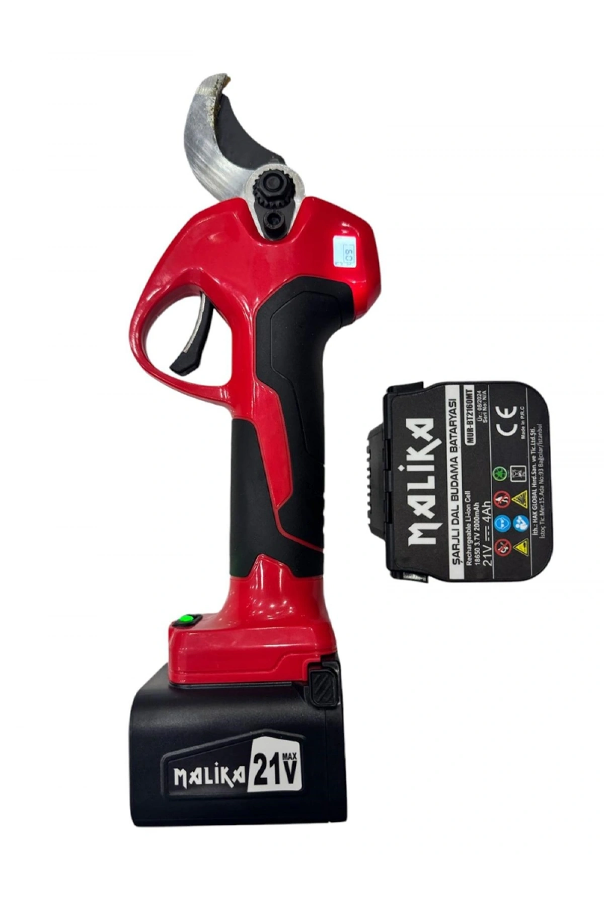 Malika Çift Akülü Makas 40MM 21V 4Amp. Kızaklı