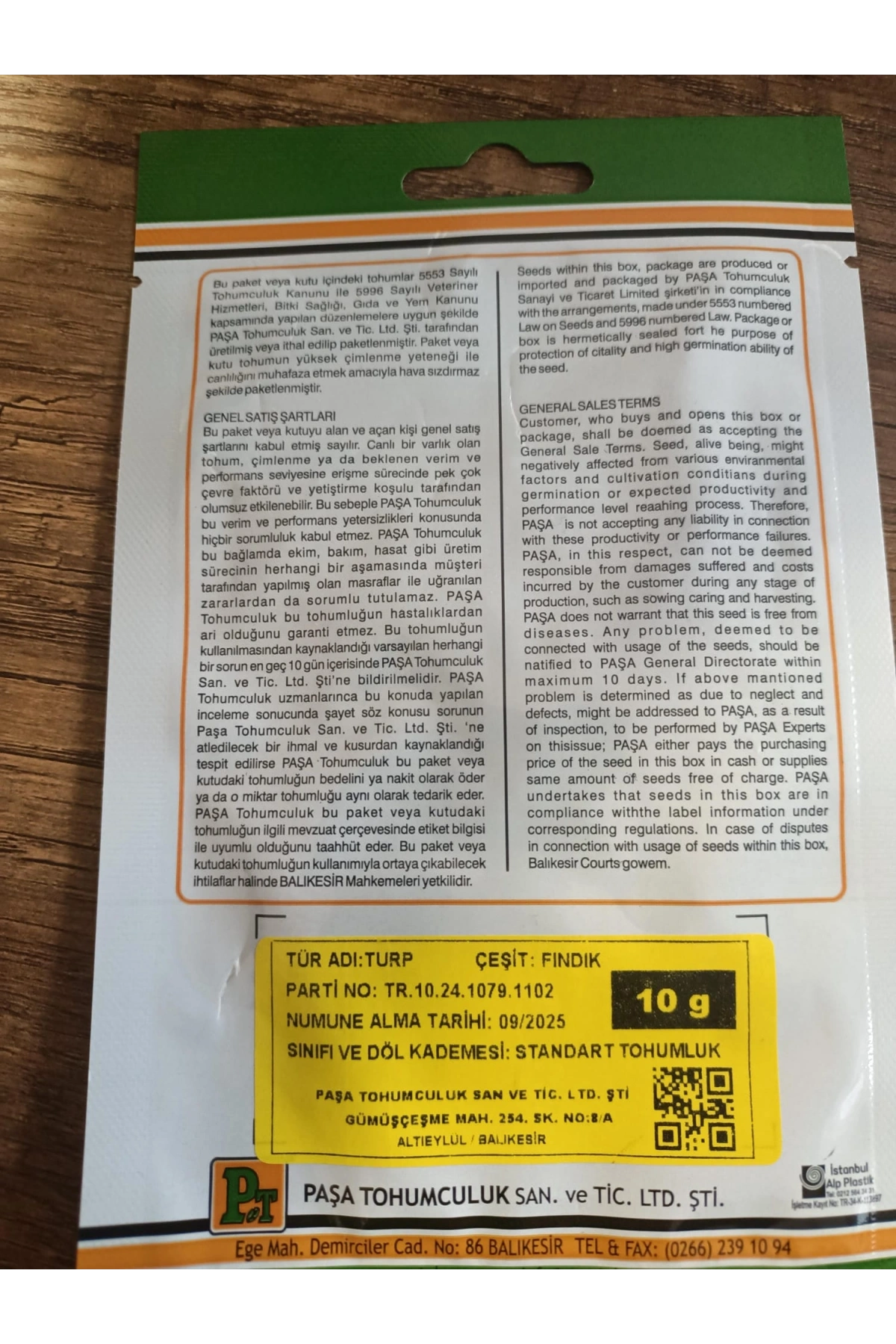 Turp 8 TR-17 (Fındık) 10 gr