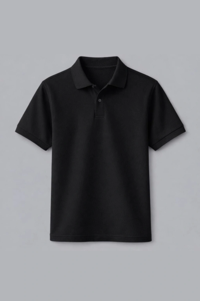 Siyah Kısa Kollu Polo Yaka Tişört