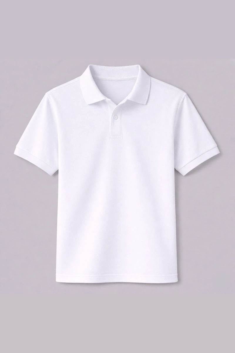 Beyaz Kısa Kollu Polo Yaka Tişört