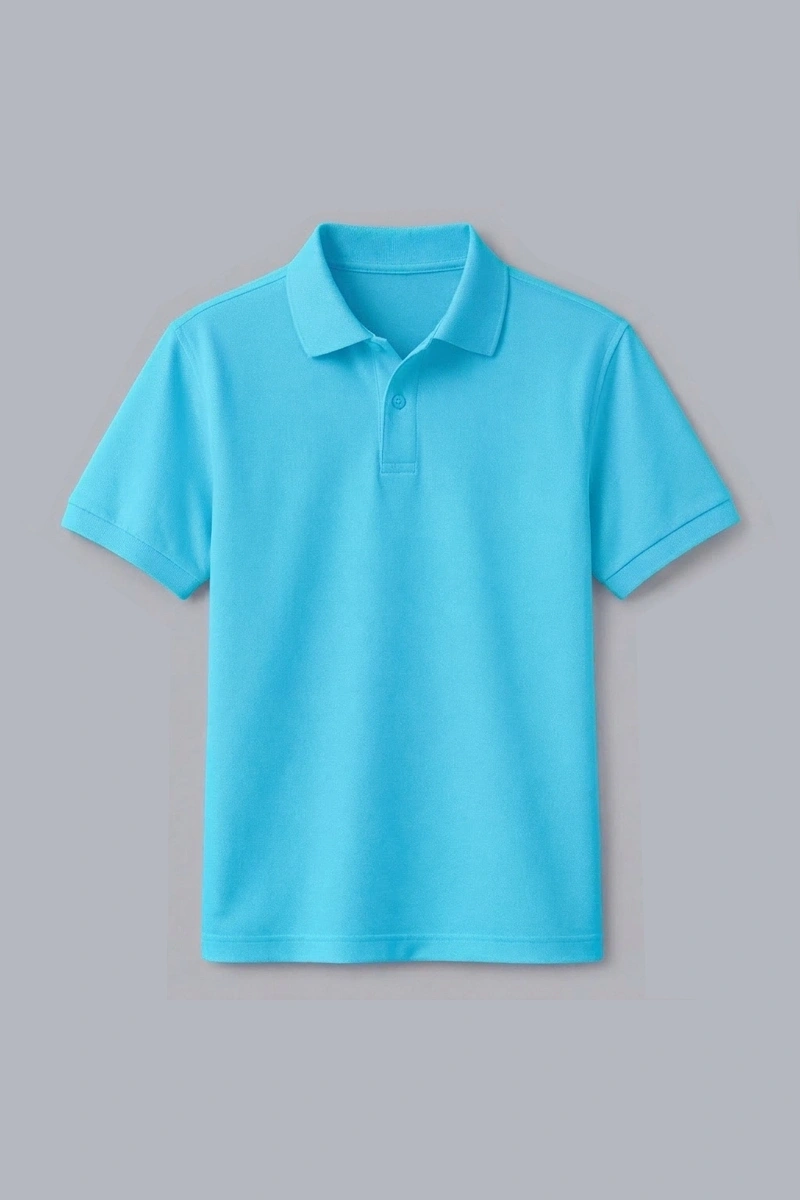 Turkuaz Kısa Kollu Polo Yaka Tişört
