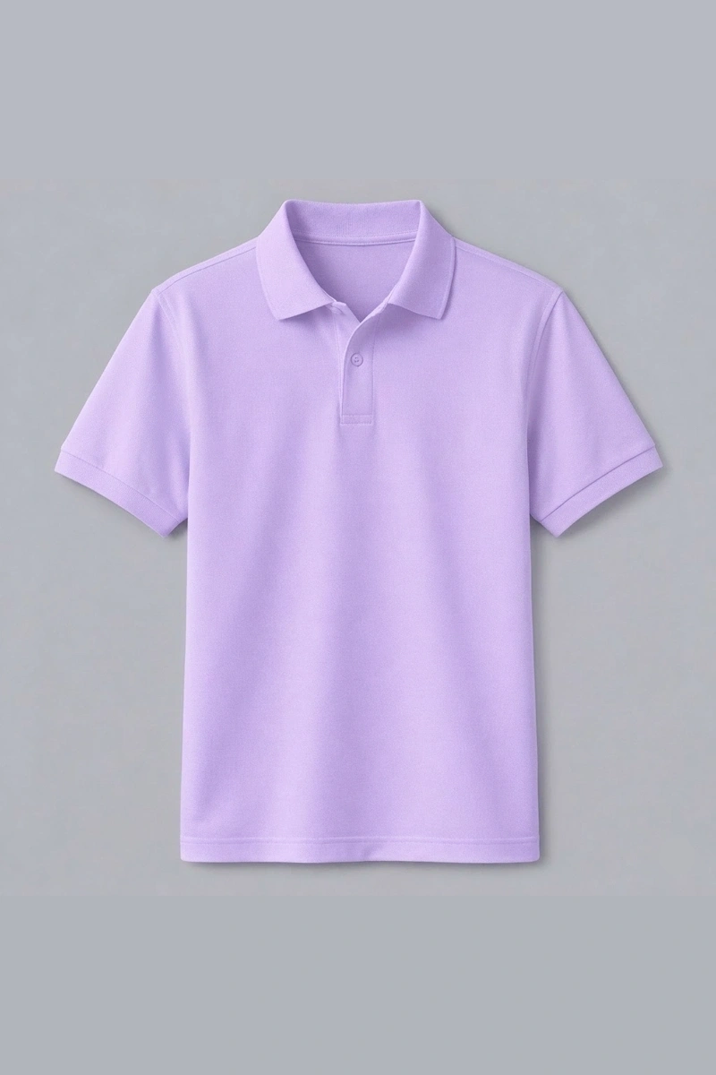 Lila Kısa Kollu Polo Yaka Tişört