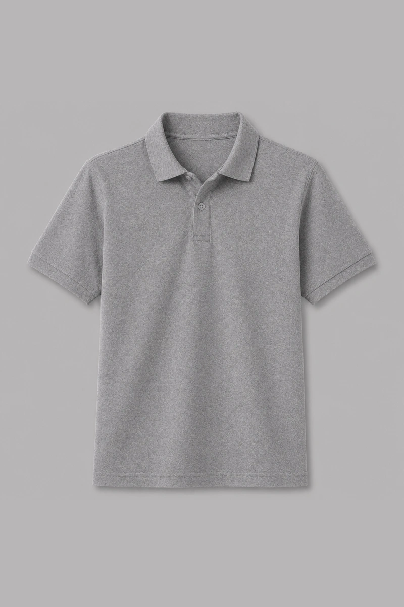 Koyu Gri Kısa Kollu Polo Yaka Tişört