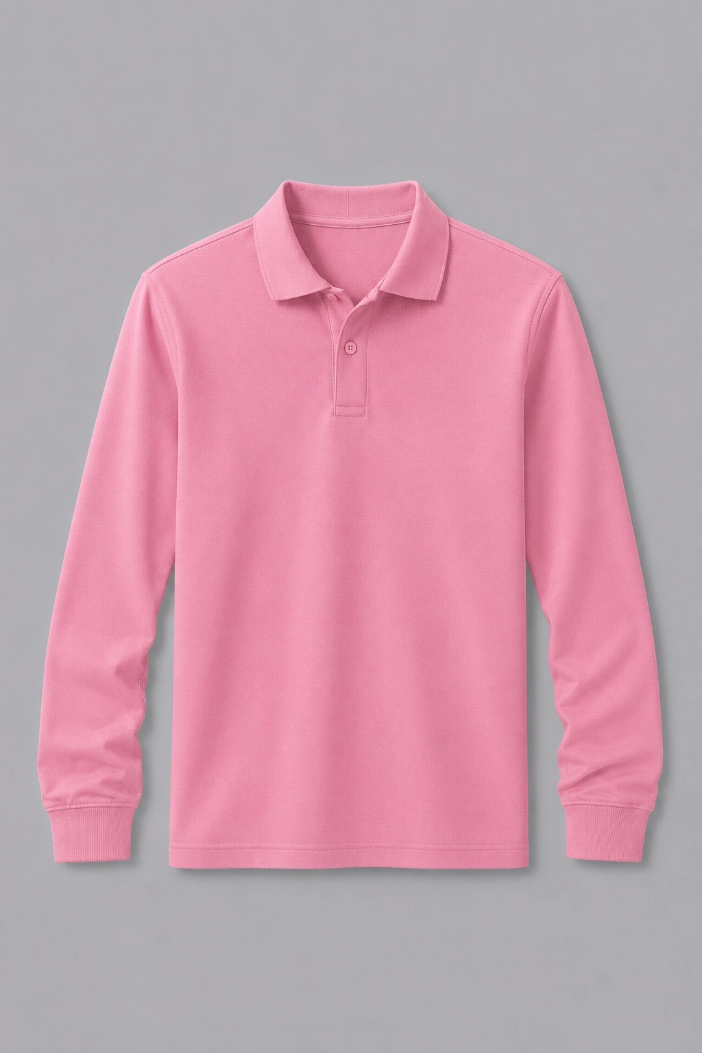 Pembe Uzun Kollu Polo Yaka Tişört