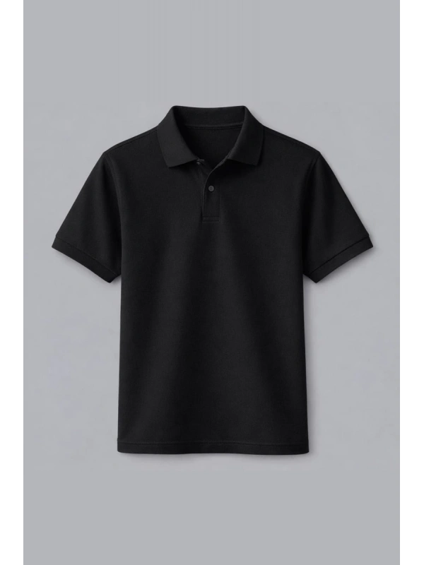 Siyah Kısa Kollu Polo Yaka Tişört
