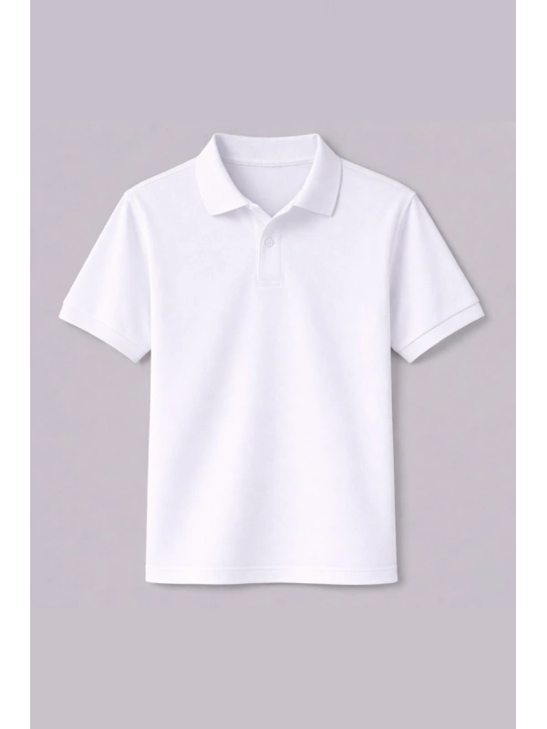 Beyaz Kısa Kollu Polo Yaka Tişört