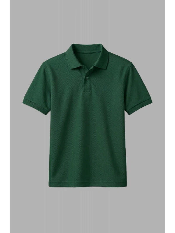 Koyu Yeşil Kısa Kollu Polo Yaka Tişört