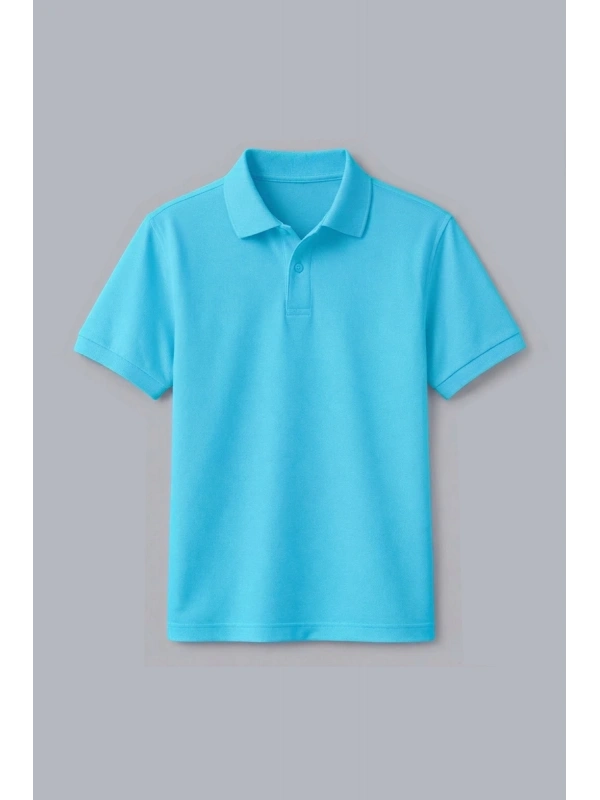 Turkuaz Kısa Kollu Polo Yaka Tişört
