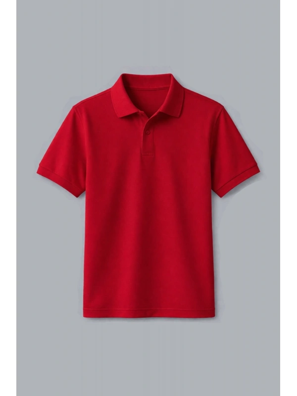 Kırmızı Kısa Kollu Polo Yaka Tişört