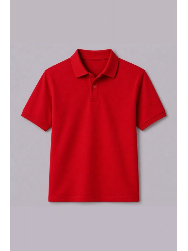 Kırmızı Kısa Kollu Polo Yaka Tişört