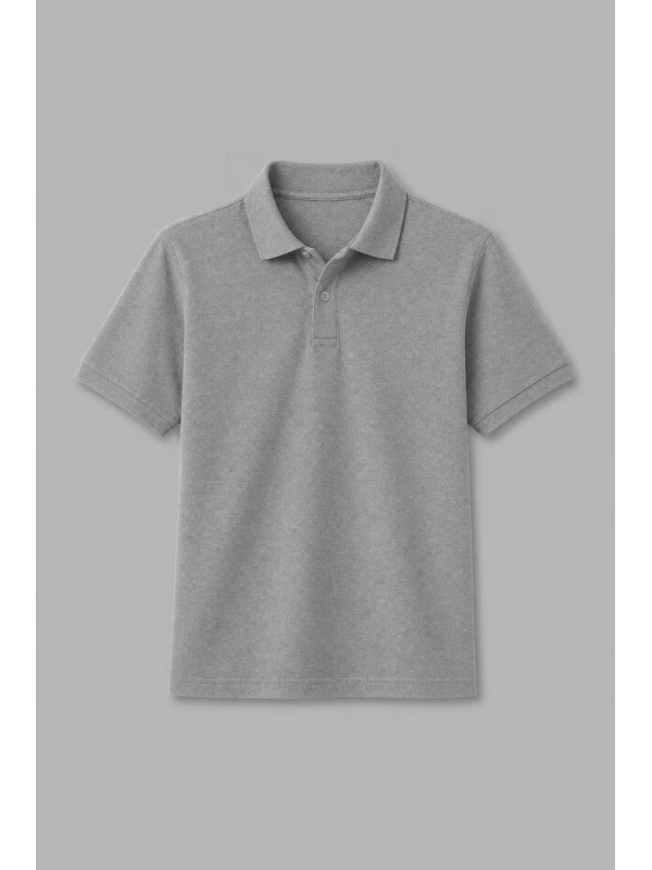 Koyu Gri Kısa Kollu Polo Yaka Tişört