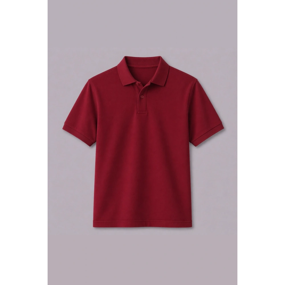Bordo Kısa Kollu Polo Yaka Tişört