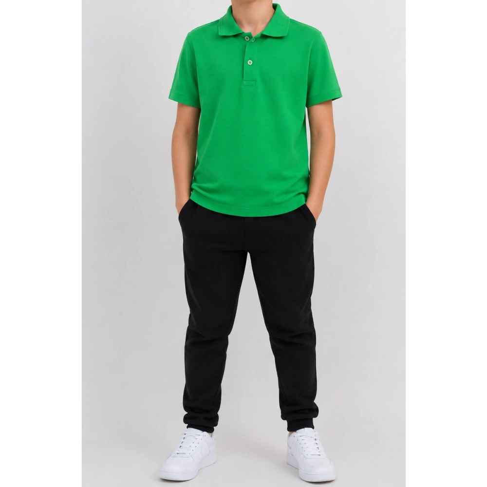 Yeşil Kısa Kollu Polo Yaka Tişört