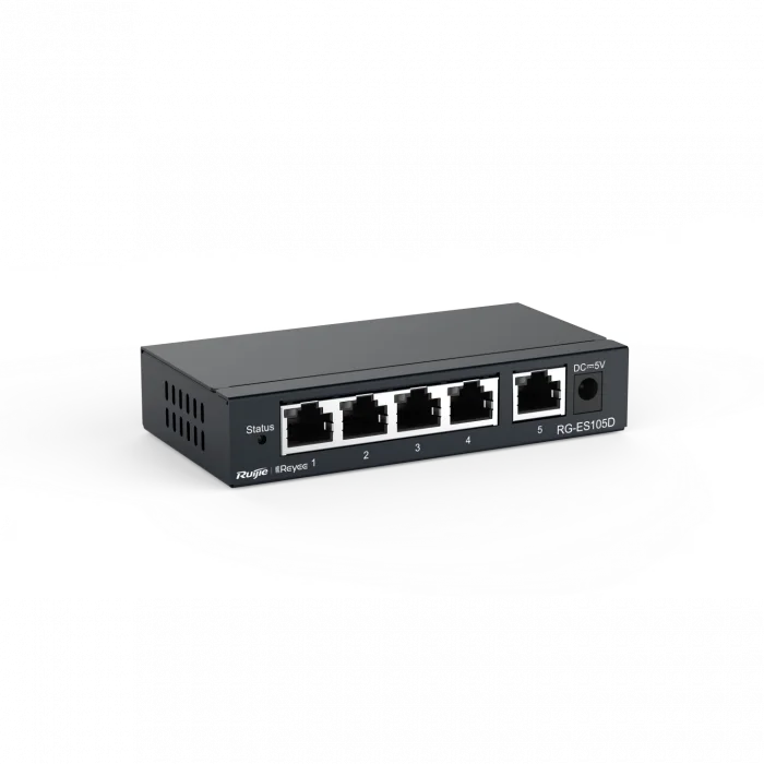 Ruijie Reyee ES105D 5-Port Metal Kasa Tak ve Çalıştır Ethernet Switch