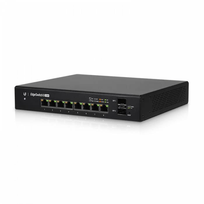 Ubiquiti ES 8 150W , 8 Adet PoE+ , 2 Adet 1G SFP , Edge Serisi Yönetilebilir Switch