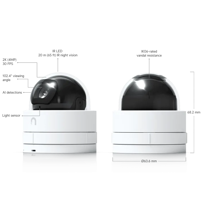 Ubiquiti UniFi Protect G5 Dome Ultra Kamera | 4 MP 2K HD , Ultra Kompakt İç Mekan PoE Kamerası