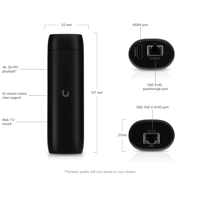 Ubiquiti UniFi Protect ViewPort | PoE Destekli HDMI Kamera Görüntüleyici