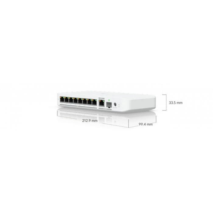 Ubiquiti UniFi USW Flex 2.5G 8 PoE | 8 Port 2.5G Ethernet | 1 Port Combo 10G SFP+ & 10Gbe Ethernet PoE in Swtich