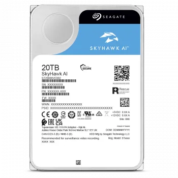 Seagate SkyHawk AI 20TB 3.5 512MB Cache SATA 3.0 Yapay Zeka Güvenlik Diski ST20000VE003