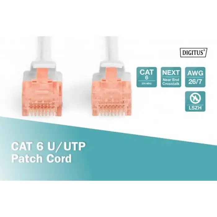 Digitus CAT 6 U/UTP LSZH Patch Cord Kablo - 20 Metre, Gri