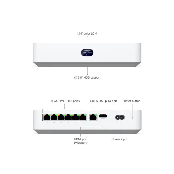 Ubiquiti UniFi NVR Instant | Dahili 6-Port PoE Switchli Kamera Kayıt Cihazı