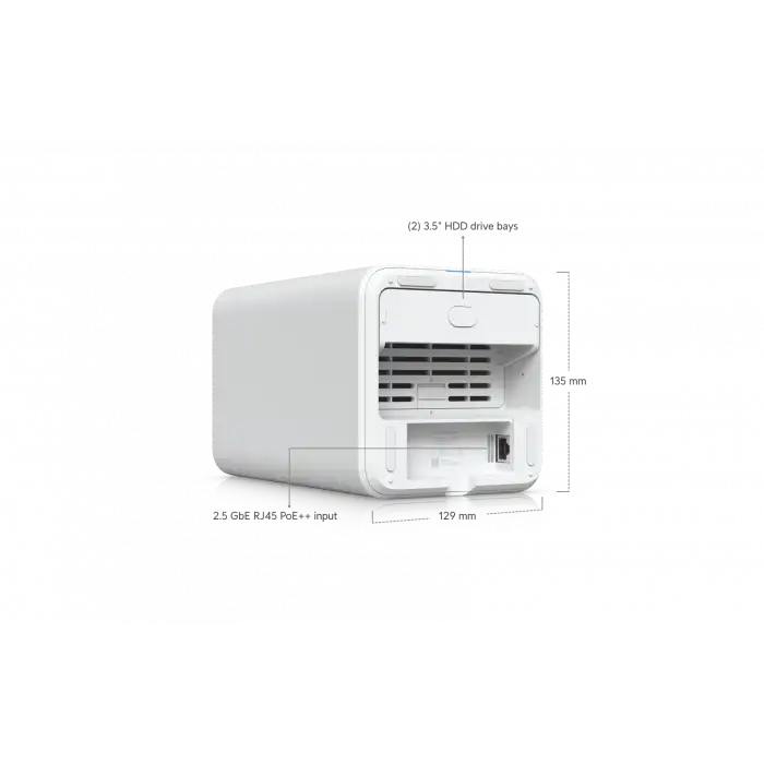 Ubiquiti UniFi UNAS-2 Beyaz - 2 Diskli 2.5G Masaüstü Ağ Depolama (NAS)