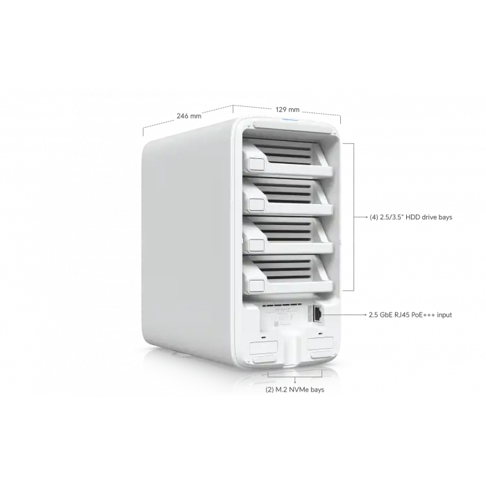 Ubiquiti UNAS-4-W (Beyaz) - UniFi 4 Diskli Ağ Veri Depolama (NAS) Cihazı