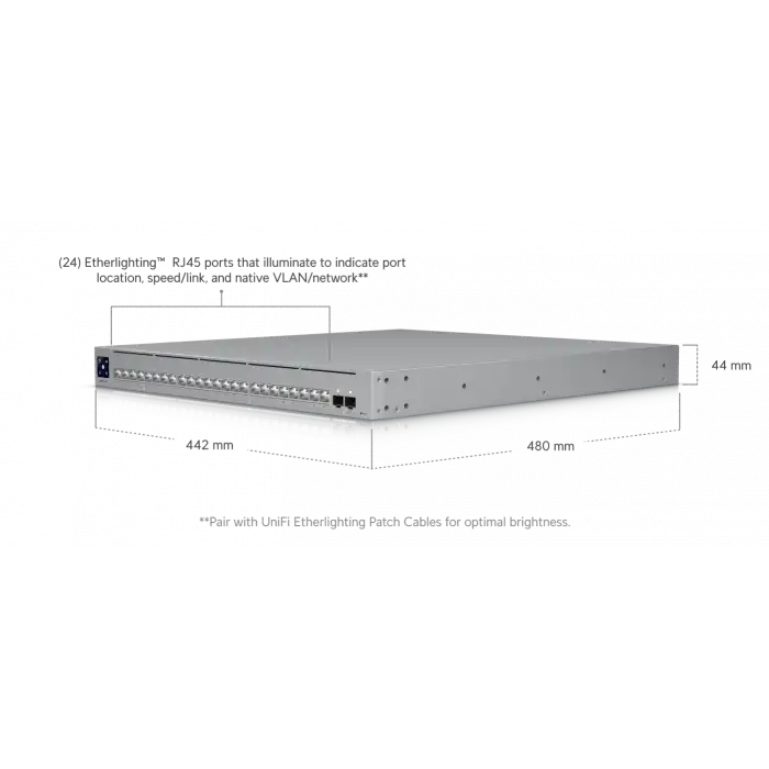 Ubiquiti UniFi Pro XG 24-Port Switch (USW-Pro-XG-24) | 10G/2.5G Layer 3 Etherlight Switch
