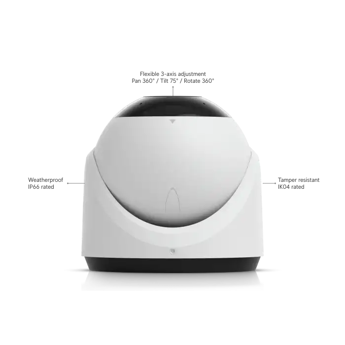 Ubiquiti UniFi Protect G6 Turret Beyaz | 4K Plaka ve Yüz Tanımalı AI Güvenlik Kamerası Beyaz