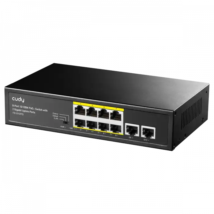 Cudy FS1010PG , 8 Port Megabit PoE+ , 2 Port Gigabit Uplink Port