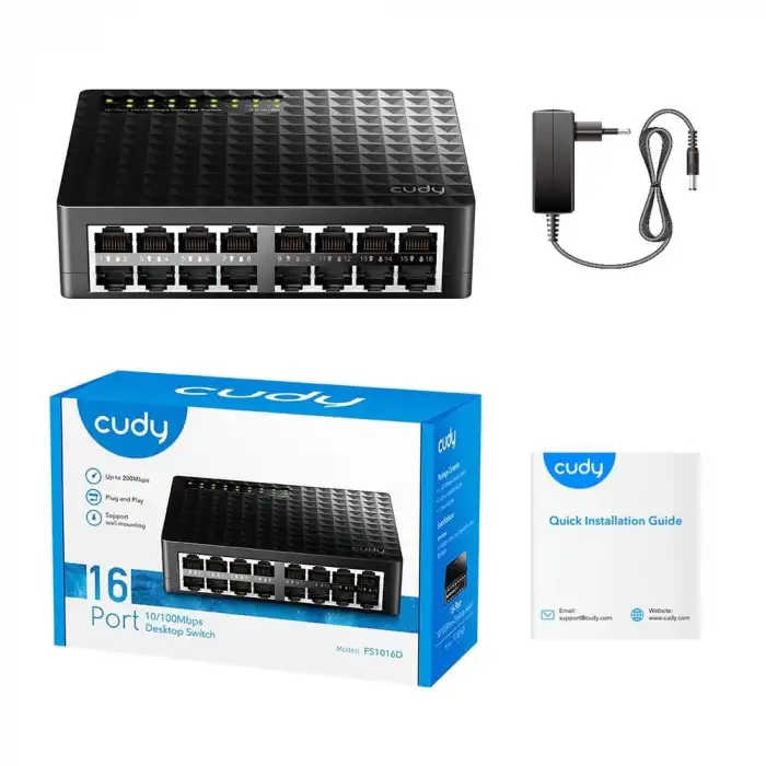 Cudy FS1016D 10/100MBPS 1,6 Gb/sn 16 Port Switch