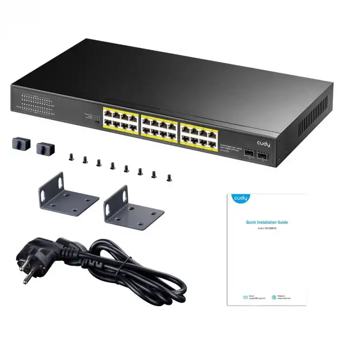 Cudy GS1028PS2 2 Port Sfp, Vlan, Cctv, 24 Port Gigabit 300W Poe+ Metal Switch