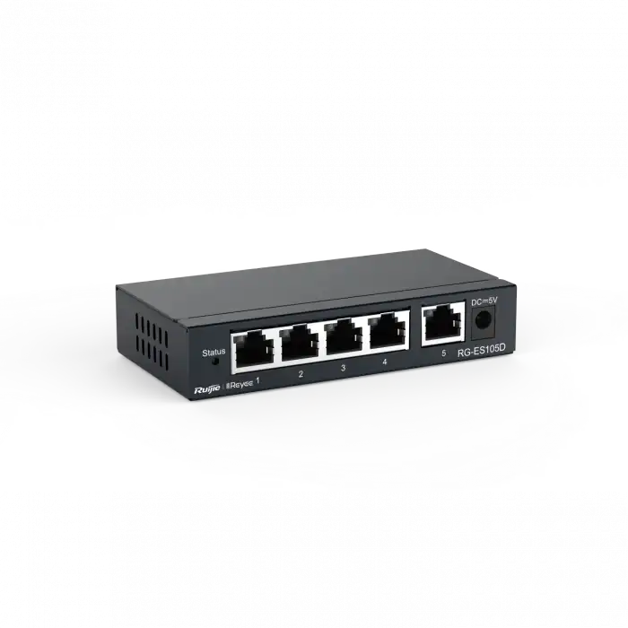 Ruijie Reyee ES105D 5-Port Metal Kasa Tak ve Çalıştır Ethernet Switch