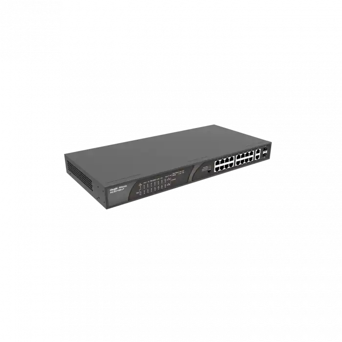Ruijie Reyee ES118S-LP 18-Port Yönetilemez PoE Switch (16 PoE + 2 Gigabit Uplink)