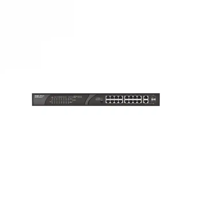 Ruijie Reyee ES118S-LP 18-Port Yönetilemez PoE Switch (16 PoE + 2 Gigabit Uplink)