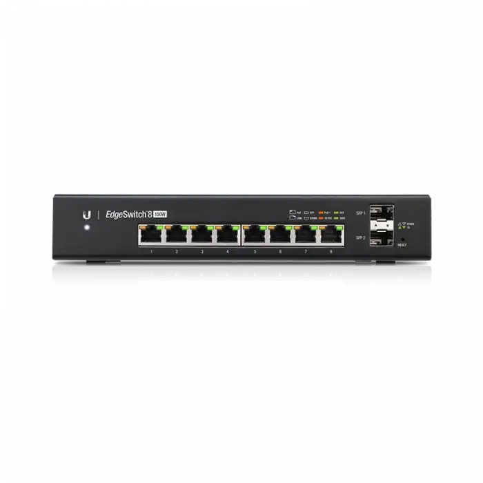 Ubiquiti ES 8 150W , 8 Adet PoE+ , 2 Adet 1G SFP , Edge Serisi Yönetilebilir Switch