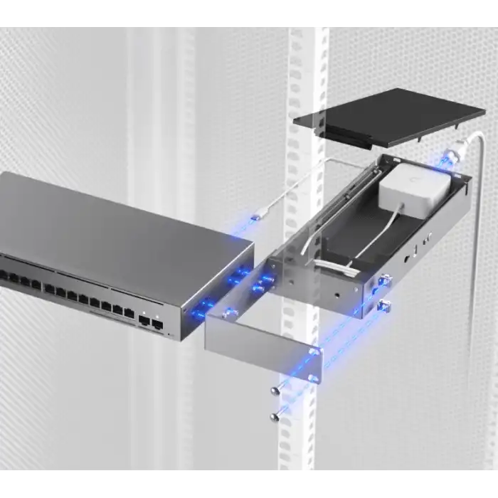 Ubiquiti Pro Max 16 Rack Montaj Kiti (UACC-Pro-Max-16-RM) | 1U Adaptör Gizlemeli