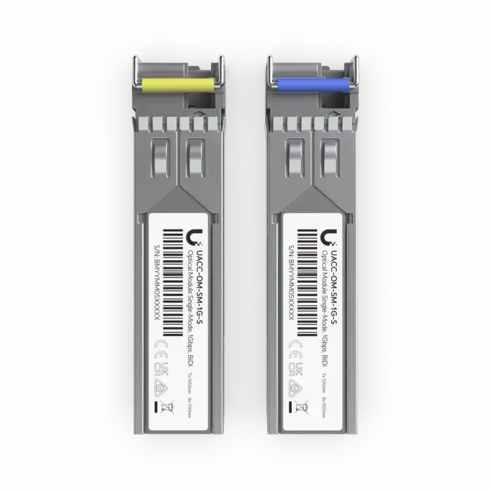 Ubiquiti UniFi 1G BiDi SFP Modül Seti (UACC-OM-SM-1G-S-2) | Tek Kıl Fiber (Simplex) Alıcı-Verici
