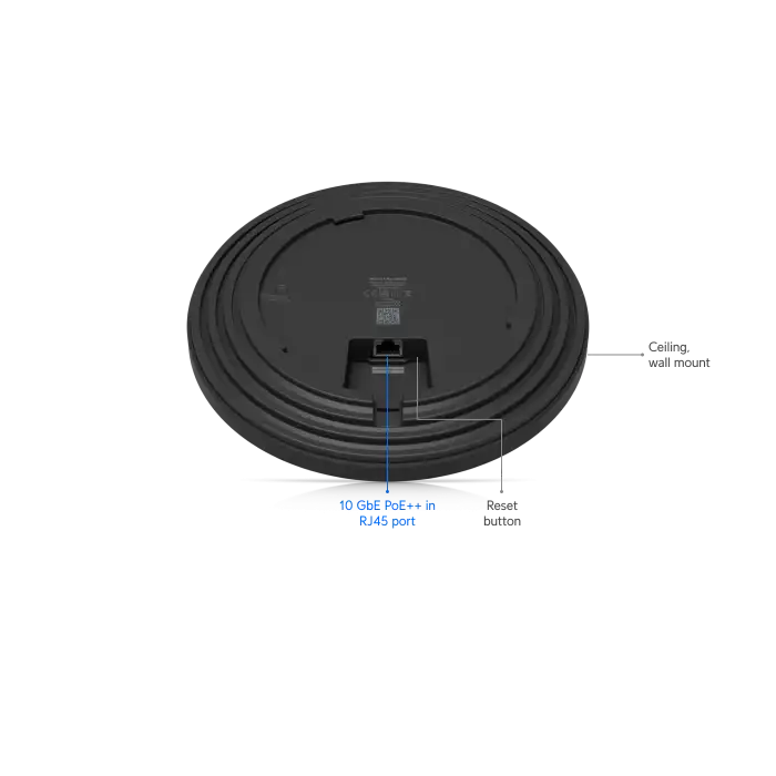 Ubiquiti UniFi 7 Pro XGS | 10GbE & 6 GHz Destekli, 8-Stream WiFi 7 Siyah PoE++ Access Point