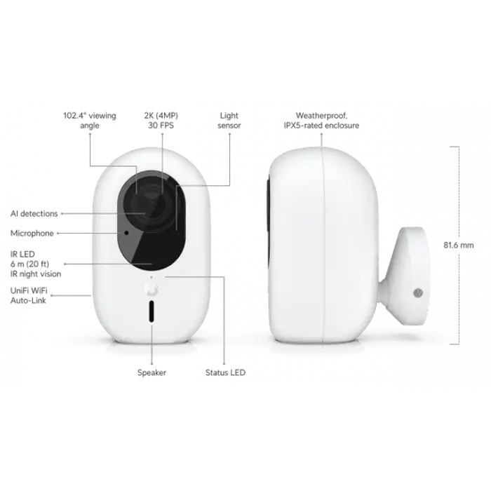 Ubiquiti UniFi Protect G4 Instant Kamera | 2K 4 MP , Wi-Fi Destekli İç Mekan Kamerası