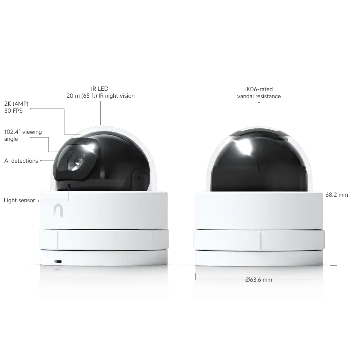 Ubiquiti UniFi Protect G5 Dome Ultra Kamera | 4 MP 2K HD , Ultra Kompakt İç Mekan PoE Kamerası
