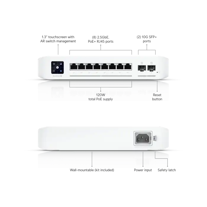 Ubiquiti UniFi Switch Enterprise 8 PoE | 8-Port 2.5GbE Layer 3 PoE+ Switch